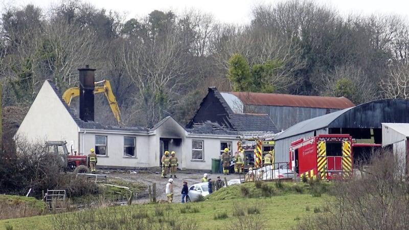 The devastating scene of the house fire on Molly Road, Derrylin. Picture by Mal McCann 