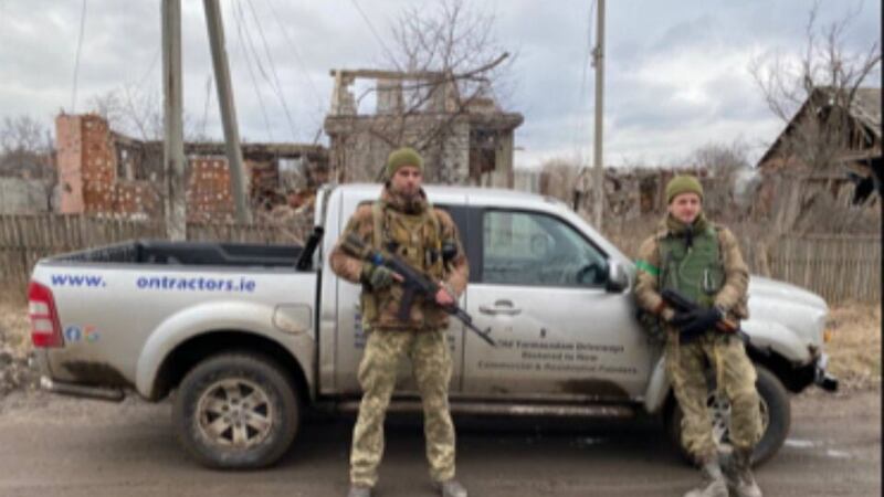 Ukrainian soldiers have been photographed using an Irish company’s pick-up truck