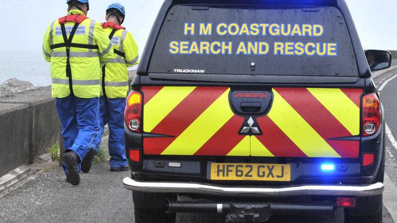 Coastguard searching along the County Antrim coastline at Glenarm last night. Picture by Alan Lewis/Photopress