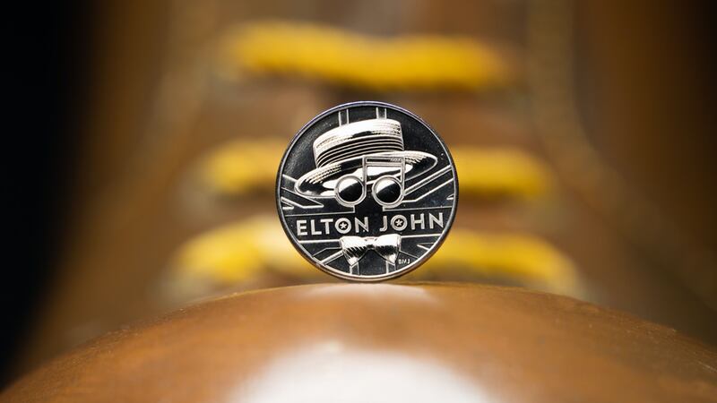 Coins engraved with Sir Elton’s distinctive hat and glasses will be available for purchase through the Royal Mint.