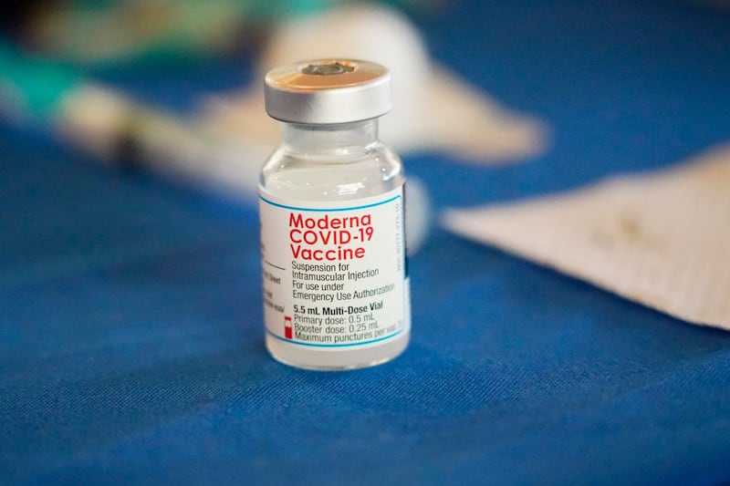 A vial of Moderna's Covid-19 vaccine