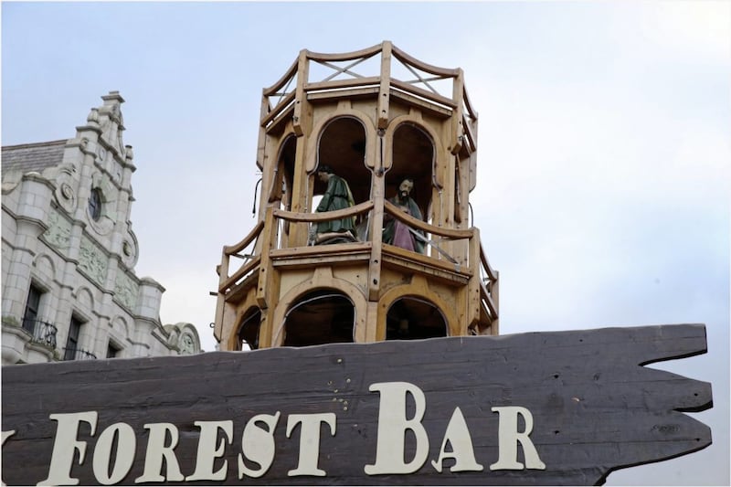 The Black Forest Bar, which has been erected at Castle Place in Belfast city centre. Picture by Hugh Russell 