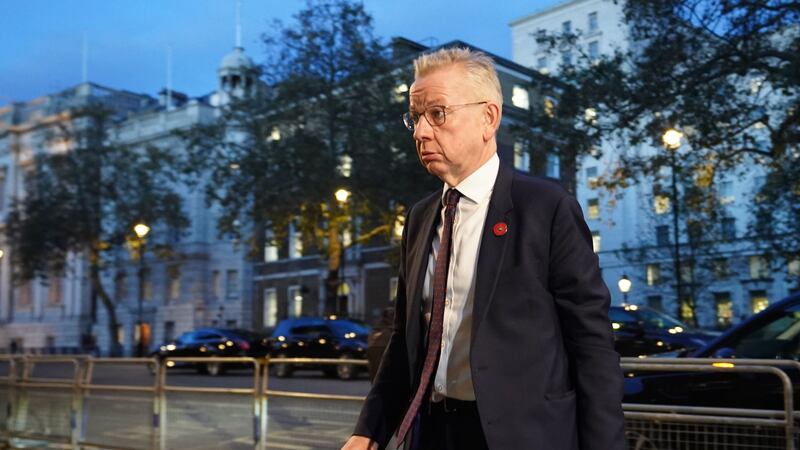 Levelling Up Secretary Michael Gove was mobbed by protesters in London (James Manning/PA)