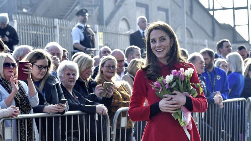 The Duchess of Cambridge is a fan of fashion retailer LK Bennett and won the brand&#39;s boots on her visit to Northern Ireland this week. Picture: Colm Lenaghan/Pacemaker 