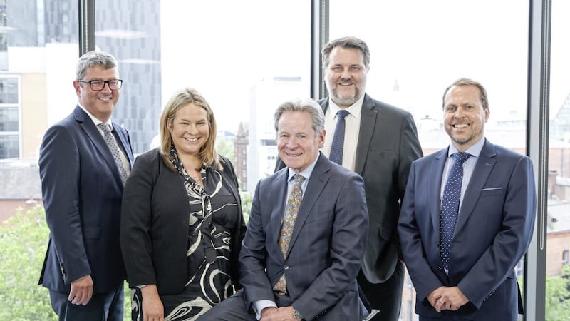 The Clyde &amp; Co Belfast senior team (from left) John Guerin, Michelle McCullough, Cormac Fitzpartick, Paddy Connolly and Graeme Moore 