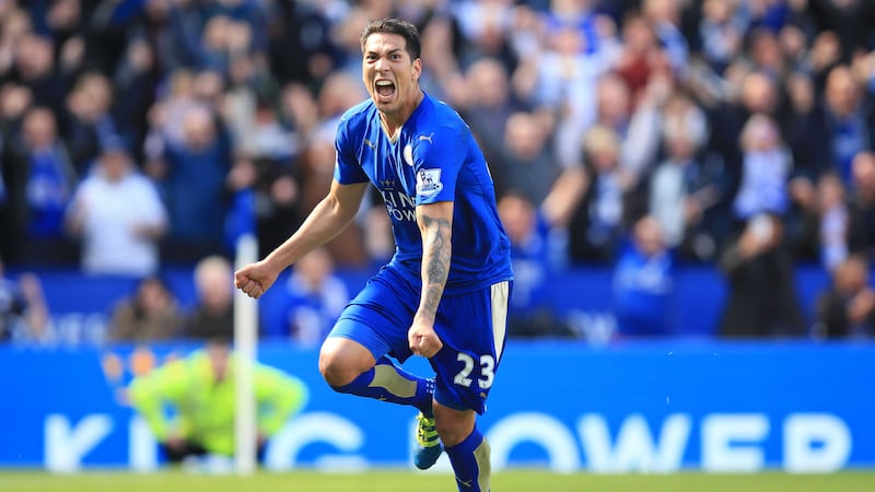 Leicester's Leonardo Ulloa rifled home an injury time penalty to earn the Foxes a point agaisnt West Ham<br />Picture by PA