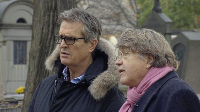 Merlin Holland with actor Rupert Everett, who wrote, directed and starred in 2018 biographical drama The Happy Prince, about Oscar Wilde 