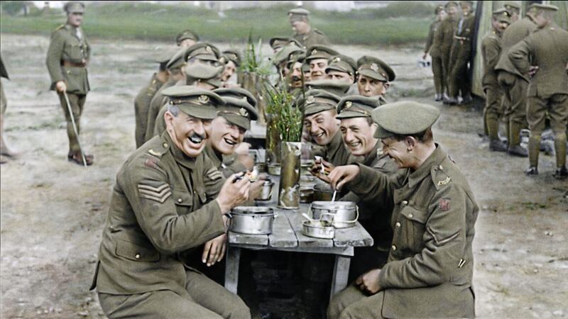 Colourised image from Peter Jackson&rsquo;s They Shall Not Grow Old. (C) IWM - Photographer: Still 