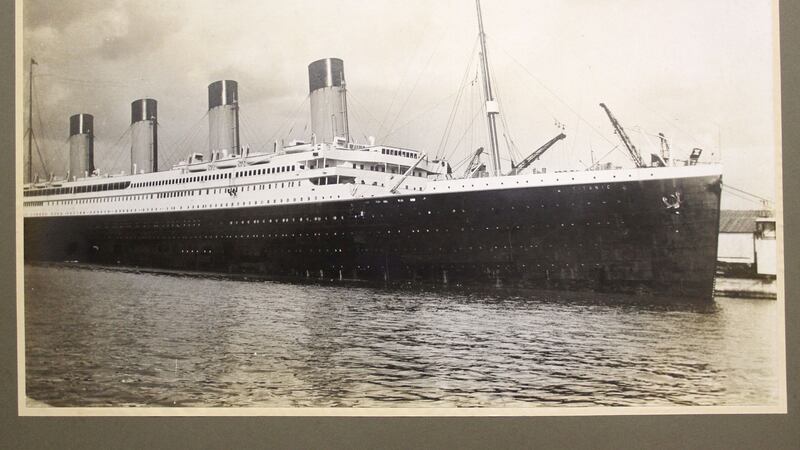 A photograph of the Titanic, believed to have been taken the day before she left on her ill-fated voyage