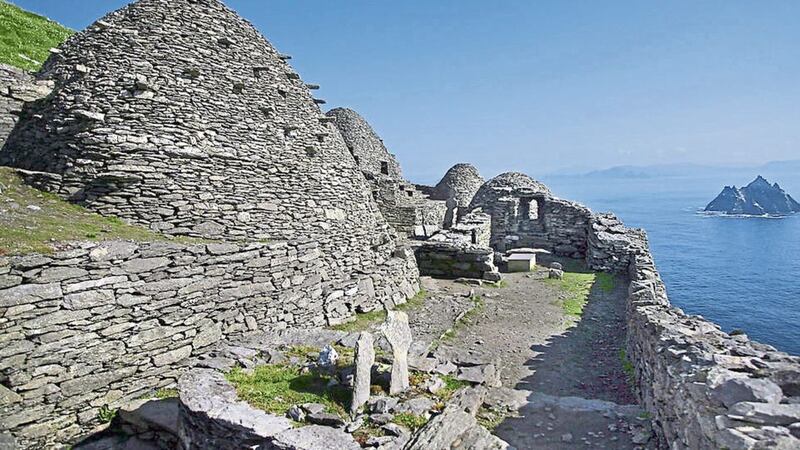 Skellig Michael is famous for its beehive-shaped stone structures built by monks in around the 6th Century 