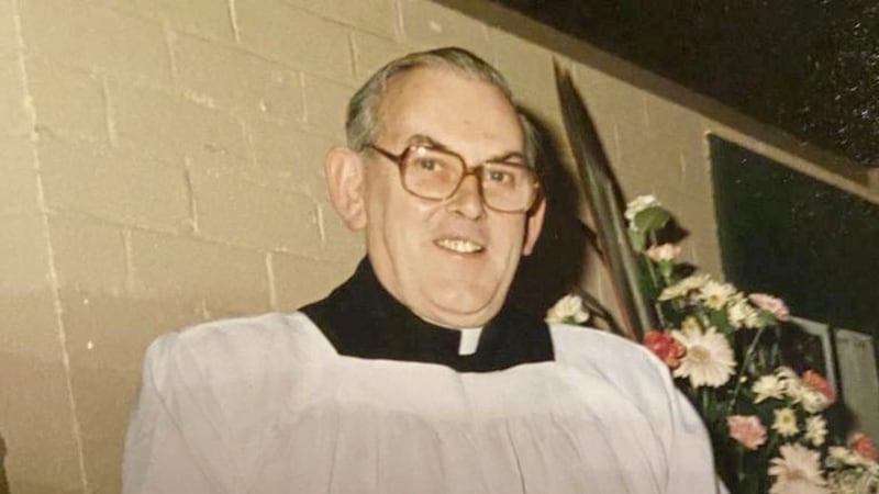Fr Malachy Finegan pictured at the wedding of Kevin Winters 
