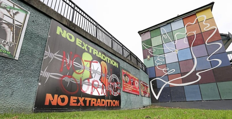 A number of dissident republican murals in Derry&#39;s Bogside have been defaced with the words &quot;Not in our name&quot;. Picture by Margaret McLauglin 