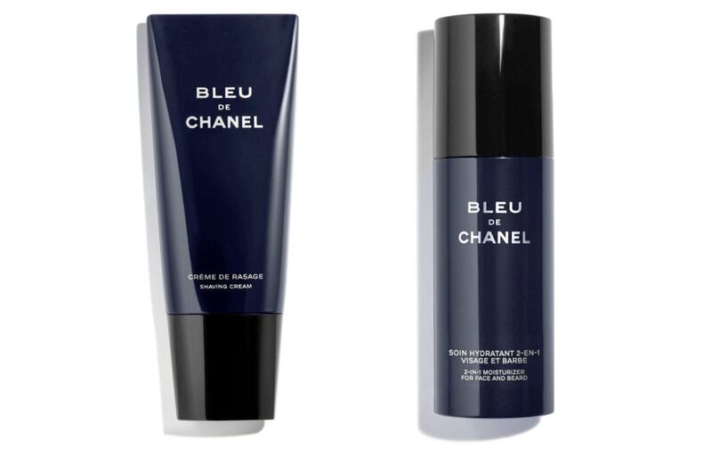 Chanel Bleu de Chanel Shaving Cream, &pound;43, and 2 in 1 Moisturiser for Face and Beard, &pound;39 