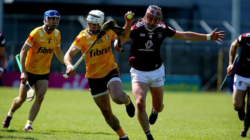 Neil McManus's playing for Antrim against Westmeath