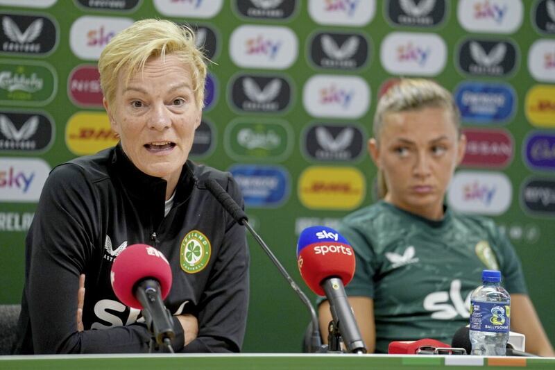 Former Republic of Ireland women's manager Vera Pauw with captain Katie McCabe at the recent World Cup.