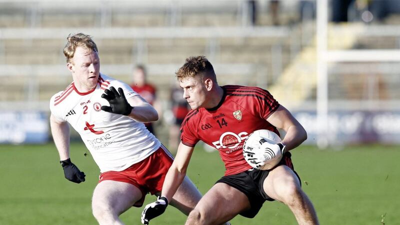 There's no Dr McKenna Cup and doubts over the League but Tyrone's Hugh Pat McGeary (left) is confident about a football championship.<br /> Pic Philip Walsh