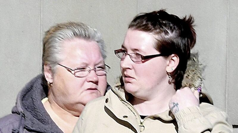 Sandra Mullen (left) and her daughter Julie pictured at an earlier court appearance 
