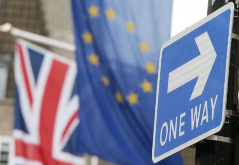 A Brexit stock image with a one way sign