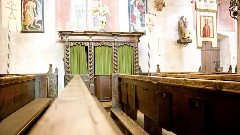 Confession boxes are so rarely used that they have become storage spaces in churches 