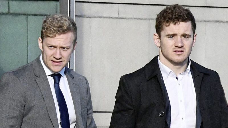 Stuart Olding (left) and Paddy Jackson (right) were unanimously cleared of rape following a high-profile trial but a major review was commissioned to examine wider issues brought to light in the case