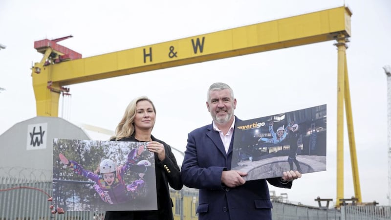 Joint business owners Gareth and Lorna Murphy of We Are Vertigo, who next month launch Ireland&rsquo;s first and only indoor skydive, representing a &pound;1.5 million investment 