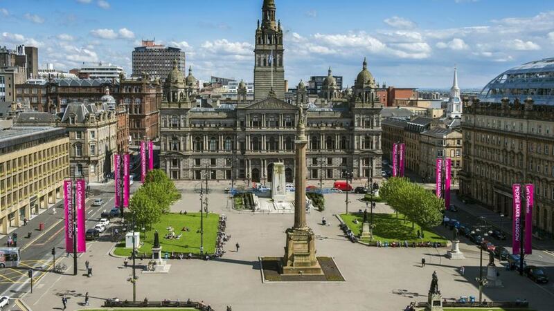 Glasgow&#39;s George Square &ndash; you&rsquo;ll find &lsquo;People Make Glasgow&rsquo; is a marketing slogan with a firm basis in reality Picture: Lenny Warren 