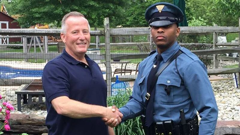 In 1991, a rookie cop helped deliver a baby – now the child is a state trooper who ended up pulling over the now-retired ‘rookie’.