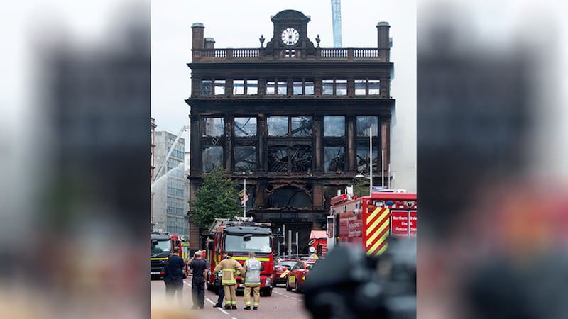 &nbsp;The Primark building has been reduced to a charred shell