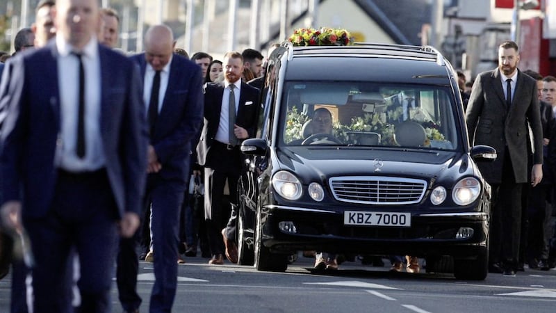 The funeral cortege of Eamonn Burns.Pic Philip Walsh. 