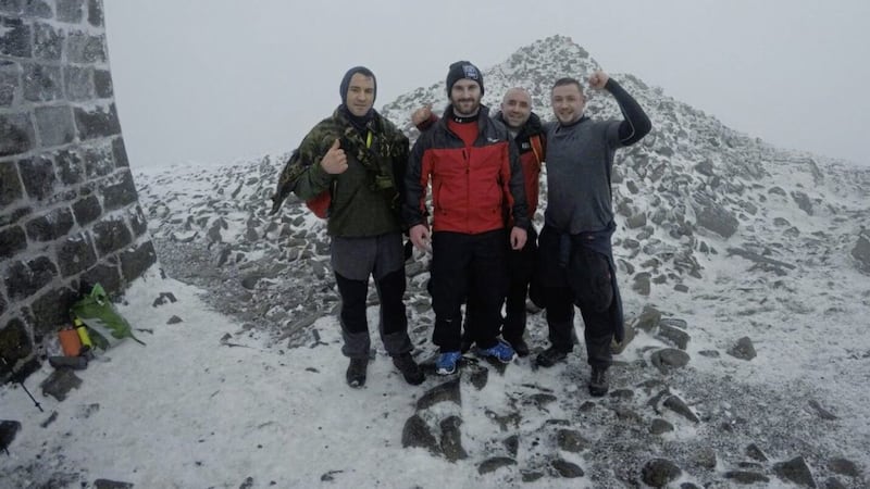 Davey McCrum, left and three friends have already completed the first part of their fund-raising expedition 