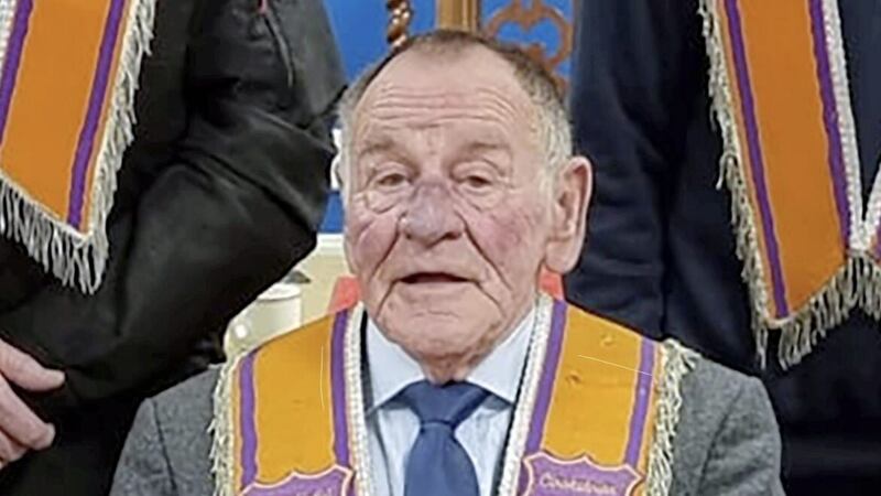 Stephen Fulton (77), who shot his wife dead in 1999, pictured last month after being appointed worshipful grand master of Cookstown Loyal Orange Lodge No.3. Picture by Pacemaker. 