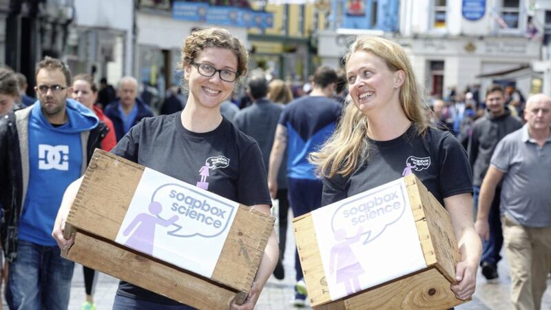 Dr Jessamyn Fairfield and Dr Dara Stanley from NUI Galway and event organisers of Soapbox Science Galway. Picture by AengusMcMahon 