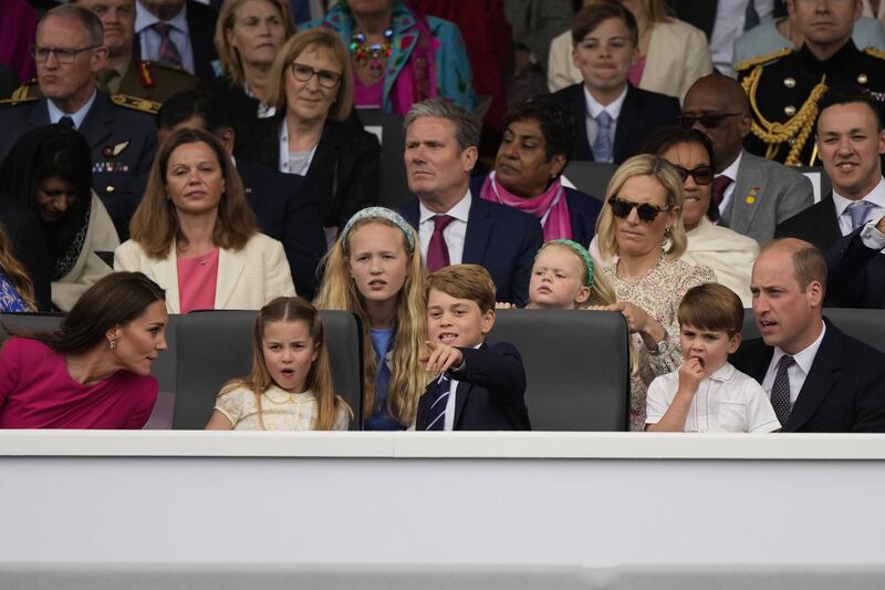 William and Kate and their children at the Platinum Jubilee celebrations in 2022