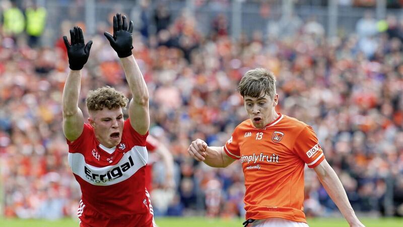 Andrew Murnin (right) will hope to inspire Armagh as they begin their All-Ireland SFC campaign against Westmeath on Saturday Picture by Philip Walsh 