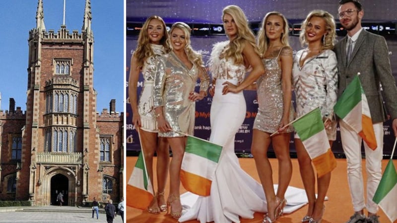 Queen's University Belfast and Ireland's Sarah McTernan and her team in Tel Aviv, Israel, for the Eurovision Song Contest launch ceremony on Sunday&nbsp;