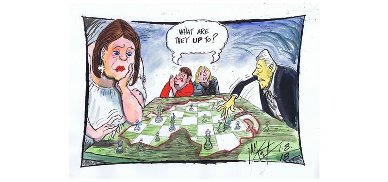 Ian Knox cartoon 1/8/18: Strategists start a chess game while tribal screamers scream&nbsp;