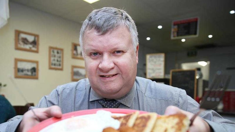 Irish News business editor Gary McDonald with his regular fry-up