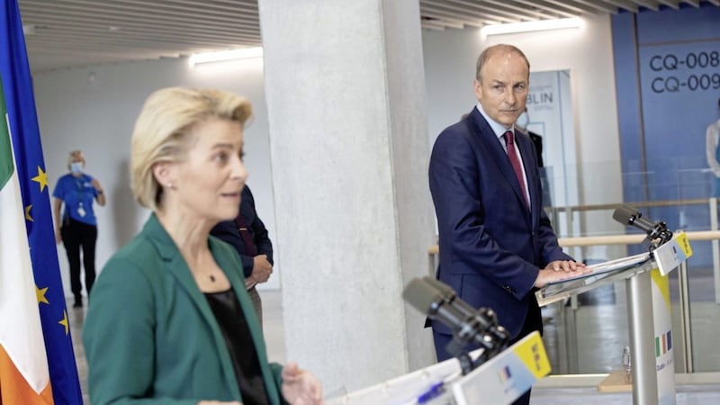 There are signs the EU position in the Northern Ireland Protocol is about to shift. Pictured is Taoiseach Miche&aacute;l Martin with European Commission President, Ursula von der Leyen. Photo: Julien Behal/PA Wire 