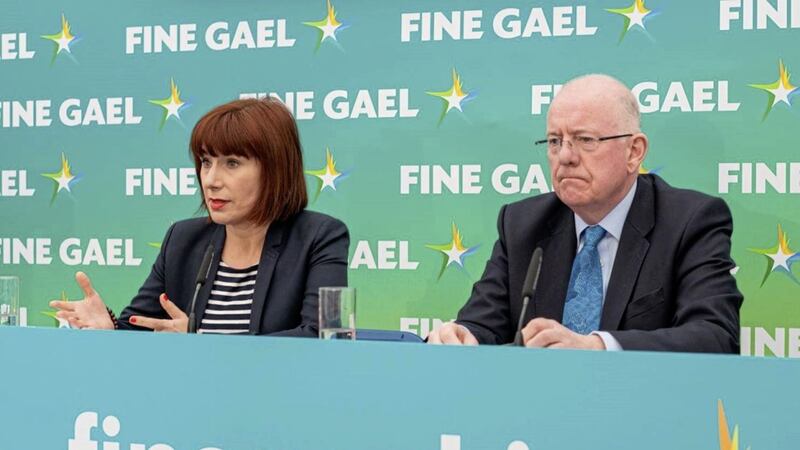 Ireland&#39;s culture minister Josepha Madigan and justice minister Charlie Flanagan during the launch of their campaign for a Yes vote in the Divorce Referendum at the party&#39;s headquarters in Dublin on Monday. Picture by Fine Gael, Press Association 
