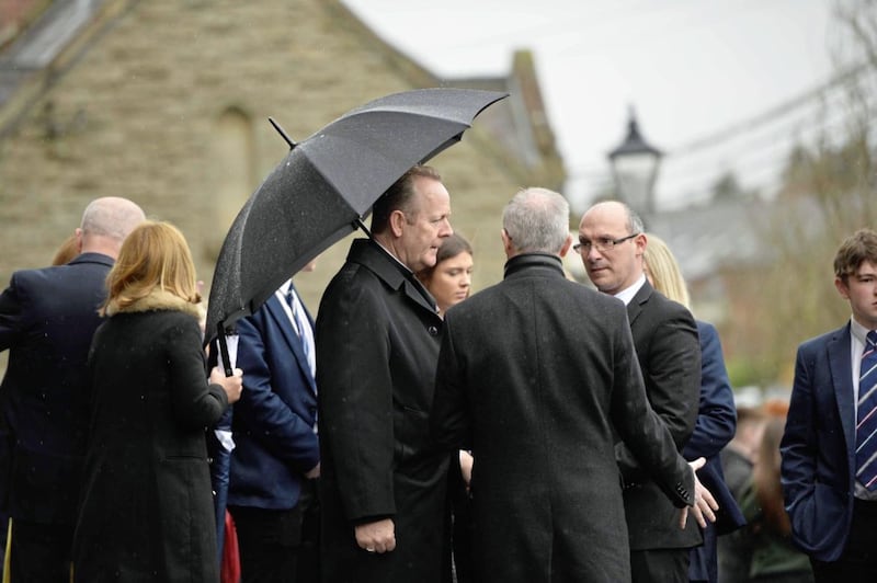 Archbishop Eamon Martin at the funeral of Morgan Barnard in Dungannon yesterday. Picture Mark Marlow. 