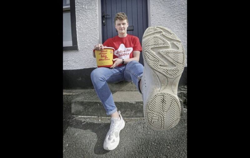 Co Down nursery assistant Connor Annett is to walk 84 miles in 24 hours to raise funds for Action for Children. Picture by Hugh Russell 