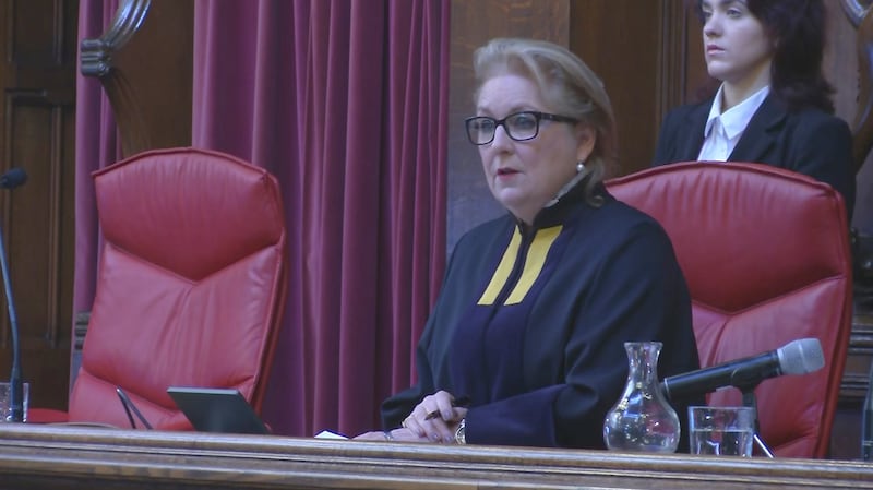 Lady Chief Justice Baroness Carr during a live broadcast at the Court of Appeal