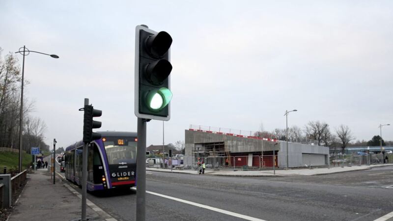 A post-mortem examination is due to be carried out on the remains of a man who died suddenly at the new Colin Connect Terminus, which is under construction, on the Stewartstown Road in west Belfast on Thursday night. Picture by Cliff Donaldson 