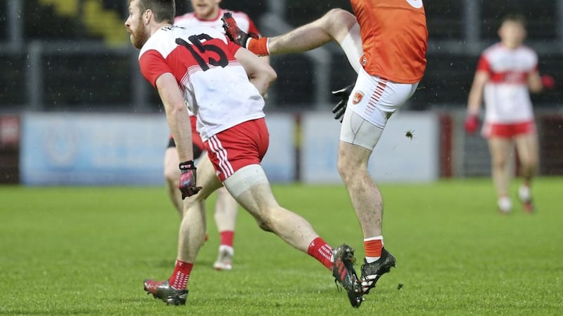Aidan Forker in Ulster SFC action for Armagh against Derry in 2020. <br />Picture Margaret McLaughlin
