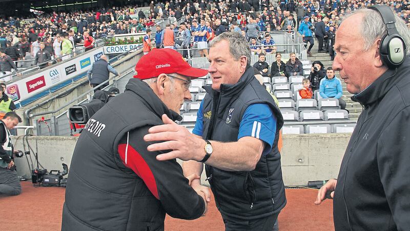 MEETING OF MINDS: Chris Lawn sees Cavan boss Terry Hyland as a visionary as he bids to plot the downfall of Mickey Harte and Tyrone in next week&rsquo;s Ulster semi-final<br />Picture by Colm O&rsquo;Reilly