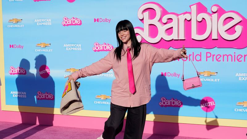 Billie Eilish at the premiere of “Barbie” on Sunday at The Shrine Auditorium in Los Angeles. (Chris Pizzello/AP)