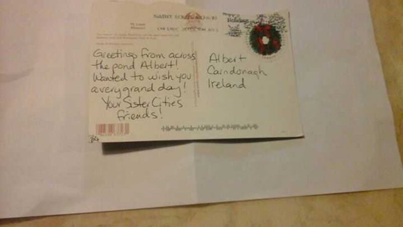 The postcard from St Louis, Missouri delivered to Albert Doherty in Donegal&nbsp;