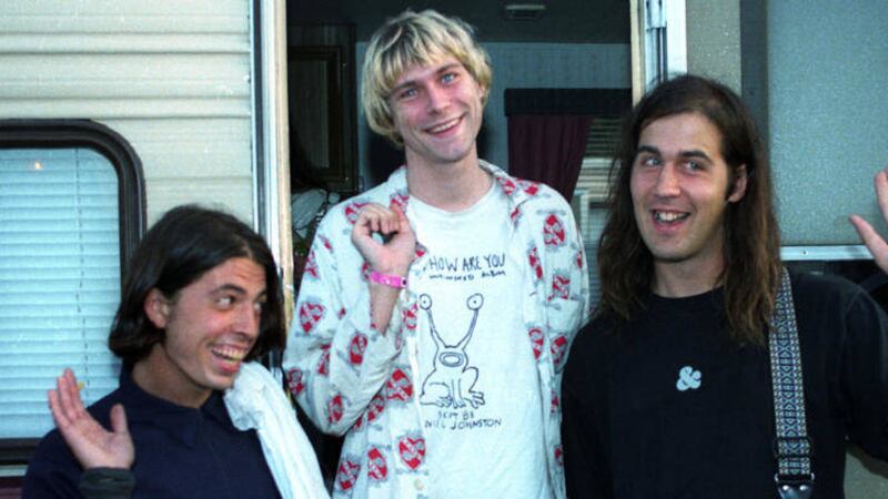Dave Grohl, Kurt Cobain and Kirst Novoselic of Nirvana 