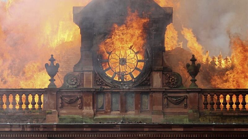 The landmark Belfast city centre building was destroyed in a huge fire 