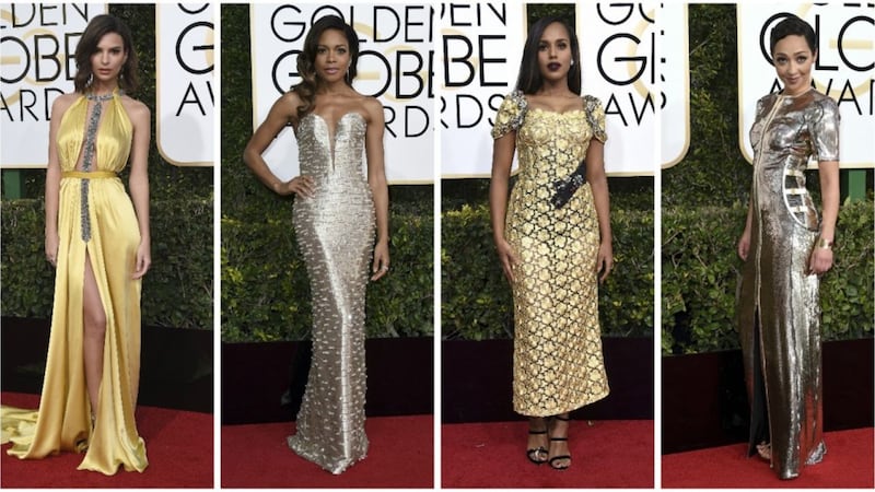 The stars come out in their shiny finery to be named best dressed at the Golden Globes